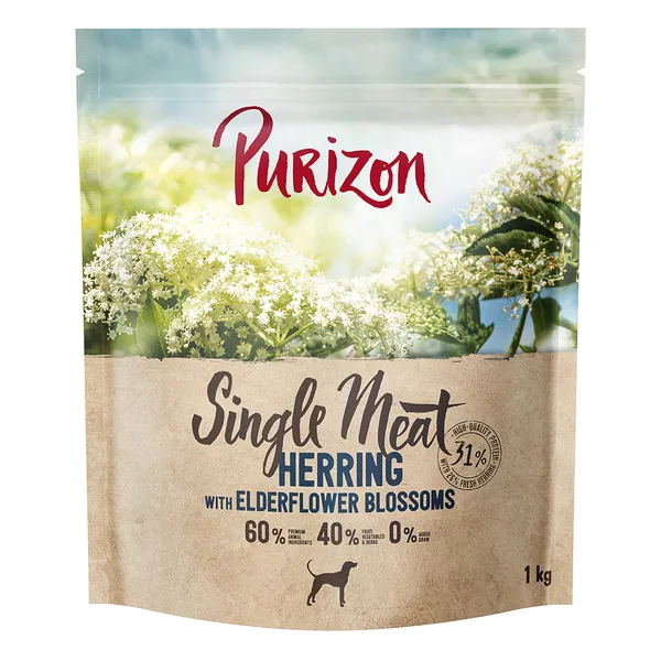 Purizon Single Meat hareng, fleurs de sureau pour chien - 1 kg