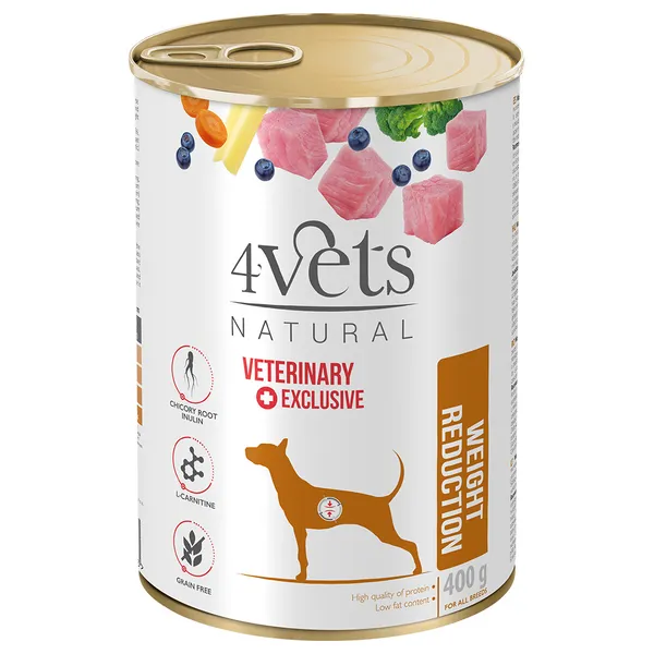 400g 4Vets natural chien réduction de poids nourriture pour chien humide