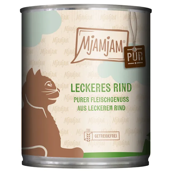 MjAMjAM pur plaisir de la viande délicieux bœuf pur nourriture pour chat humide