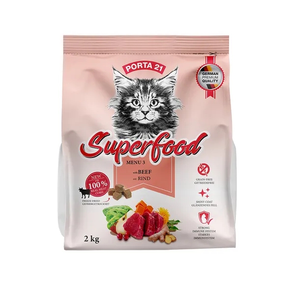 Porta 21 Superfood Menu 3 bœuf - Croquettes pour chat