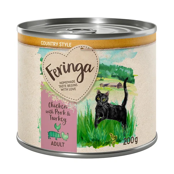 Feringa Country Style 6 x 200 g pour chat - poulet, porc, dinde