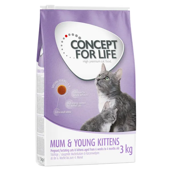 Mum & Young Kittens chatte et chaton Concept for Life - Croquettes pour chat