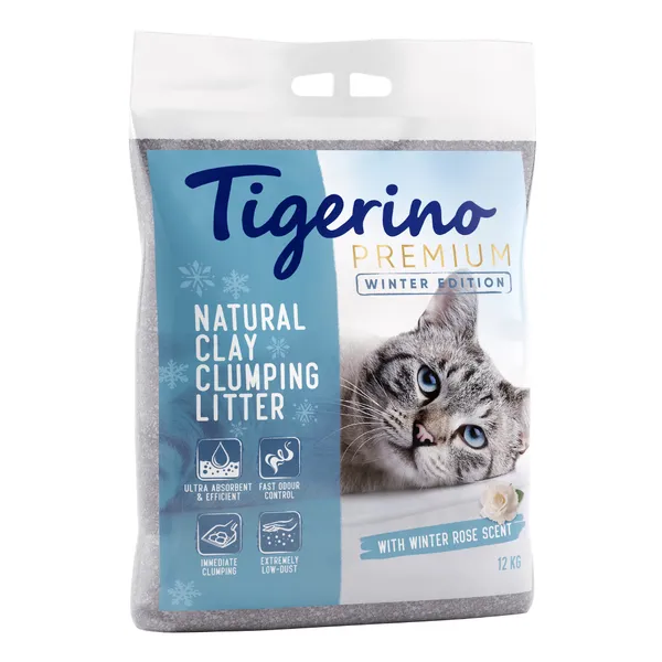 Édition limitée : litière Tigerino Canada Style, senteur rose de Noël pour chat  - 2 x 12 kg