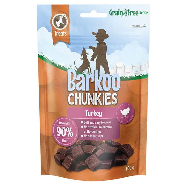 Barkoo Chunkies Meat Cubes 100 g pour chien - dinde (100 g)