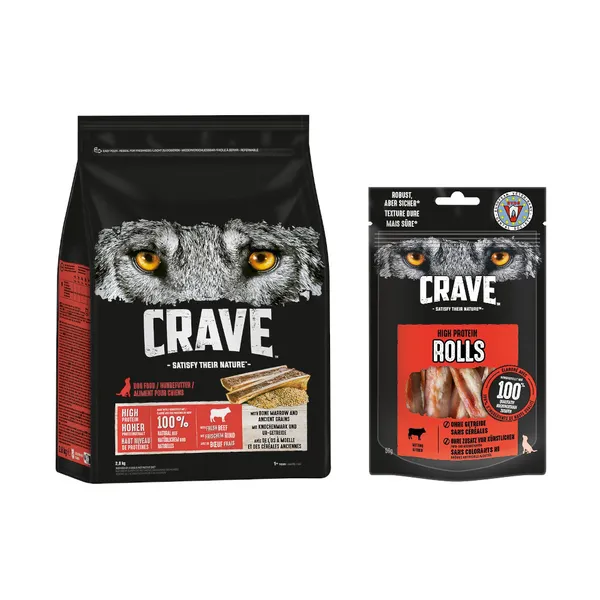 Crave bœuf, moelle osseuse et céréales anciennes - Croquettes pour chien