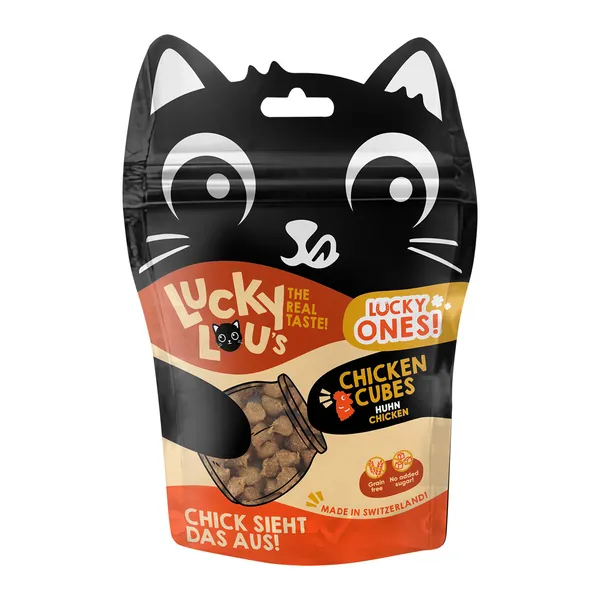 Paquet économique : 8x80g Lucky Lou Lucky Ones Cubes au poulet