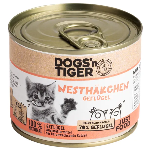 Dogs’n Tiger Junior volaille nourriture humide pour chat