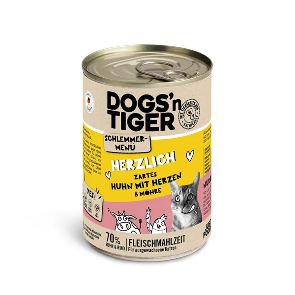 Menu gourmet Dogs’n Tiger 6 x 400 g - poulet, cœurs