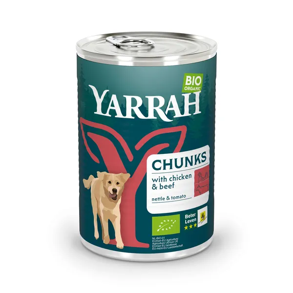 Poulet, bœuf, orties, tomates Yarrah - Nourriture pour chien