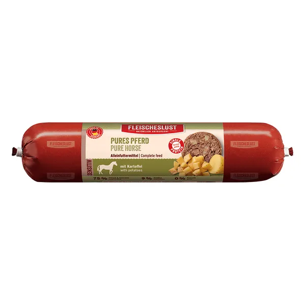 Lot Fleischeslust 12 x 800 g - Sensitive : pur cheval, pommes de terre