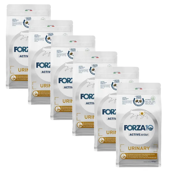 2,4 kg (6 x 400 g) Forza10 Active Vet Diet Urinary poisson, croquettes pour chats