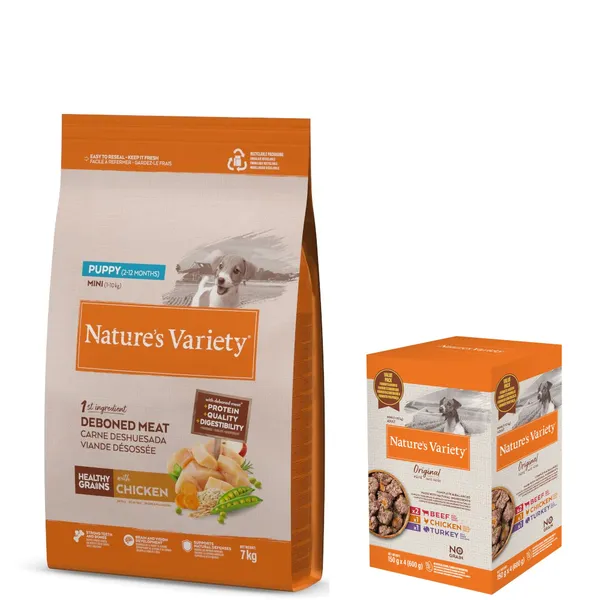 7kg Healthy Grains Puppy Mini poulet Nature's Variety Croquettes pour chien