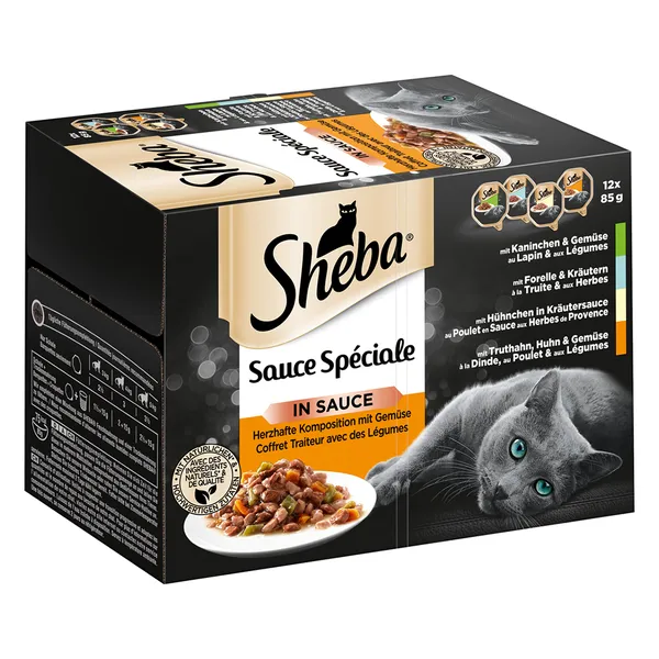 Coffret sauce délicate Sauce spéciale Barquettes Sheba - Nourriture pour Chat