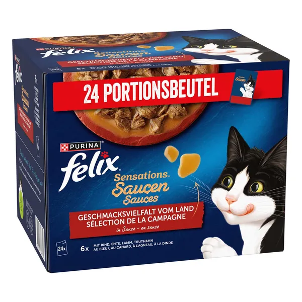 Felix Sensations Sauce Surprise sélection à la viande - Pâtée pour chat