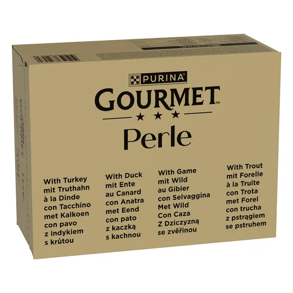Jumbopack Gourmet Perle truite, dinde, canard, gibier - Pâtée pour chat