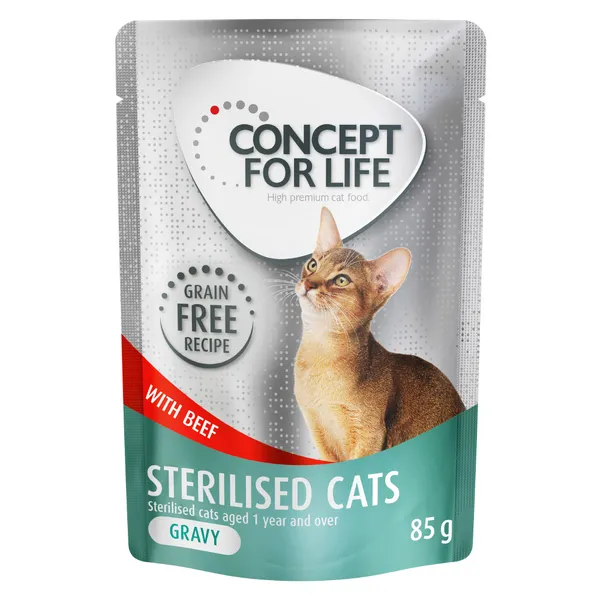 Concept for Life Sterilised Cats en sauce bœuf sans céréales pour chat  - 12 x 85 g