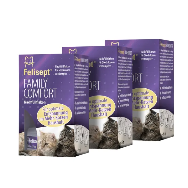 Diffuseur Felisept Family Comfort pour chat - 3 recharges de 45 mL