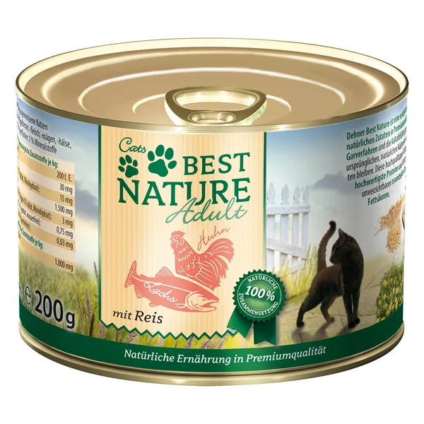 Lot Best Nature Adult 12 x 200 g - saumon, poulet, riz