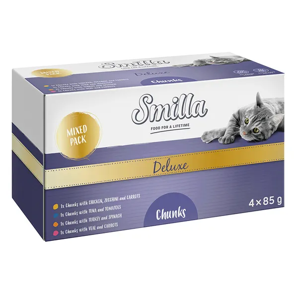 Lot Smilla Deluxe Bouchées 24 x 85 g pour chat - lot mixte
