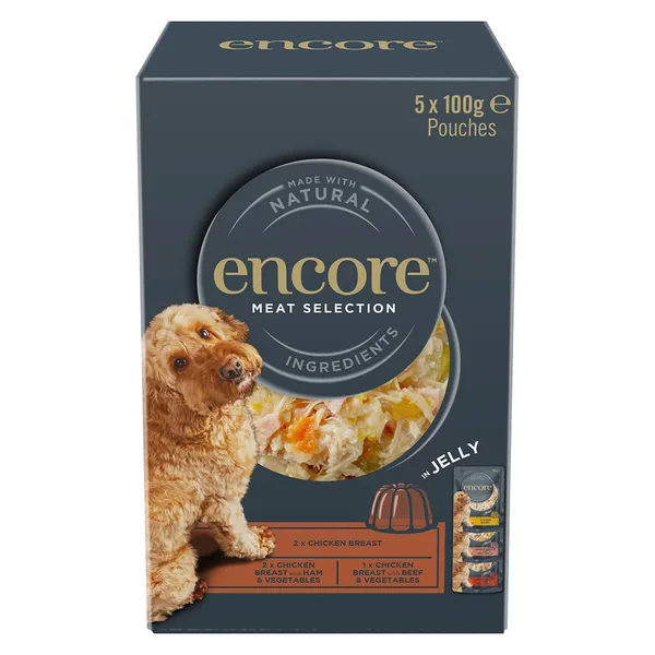 Lot économique Encore en gelée 20 x 100 g sachets pour chien - sélection à la viande (3 saveurs)