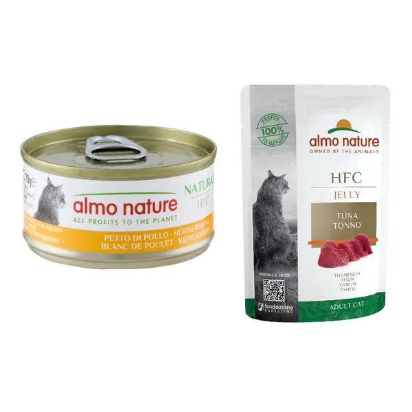 Lot Almo Nature 24 x 70 g pour chat - HFC Natural blanc de poulet