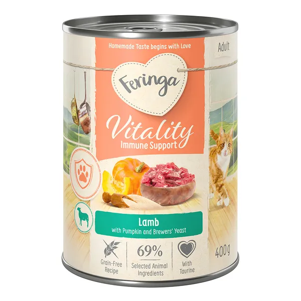 Vitality Immune Support à l’agneau 400 g, nourriture humide pour chat