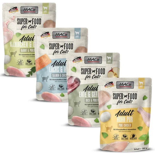 Lot économique : MAC´s Cat 24 x 300 g pour chat - lot mixte (4 variétés)