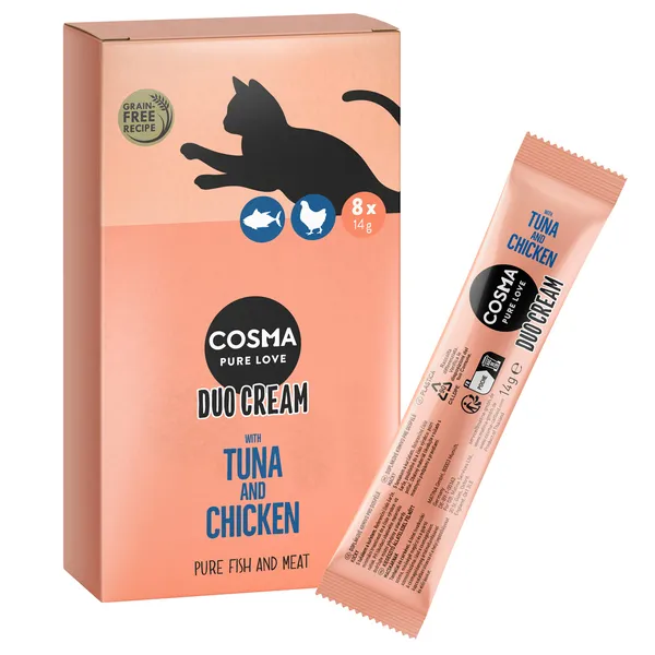Cosma DUO Cream 8 x 14 g pour chat - canard, poulet
