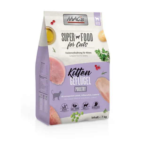 MAC's superfood pour les chats Kitten - 2 x 7 kg