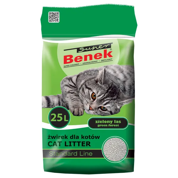 Litière Super Benek Green Forest, senteur pin 25 L (environ 20 kg)