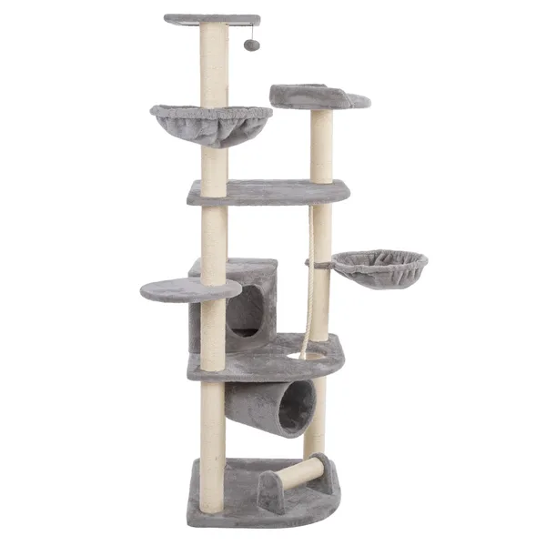 zooplus Basics Arbre à chat XL 55x55x171cm, gris