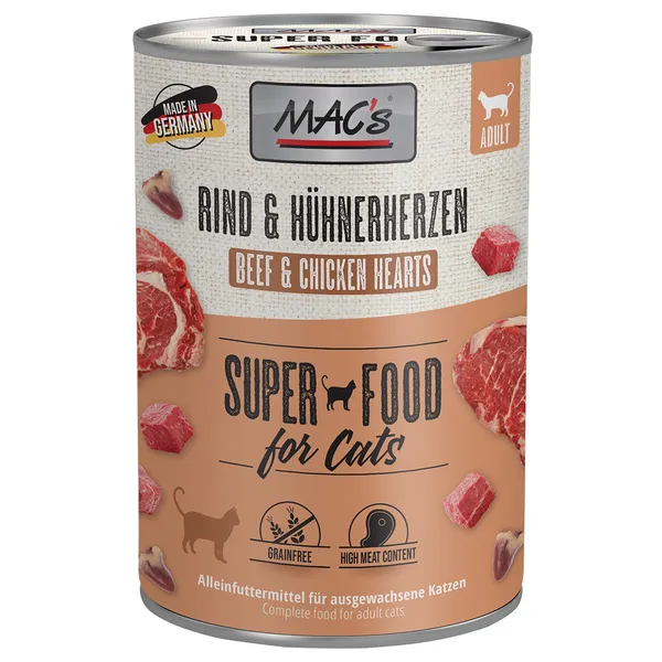 MAC's poulet pur, cœurs de volaille entiers - Pâtée pour chat