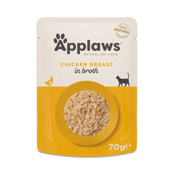 12 x 70 g  blanc de poulet  Cat Natural Applaws pour chat