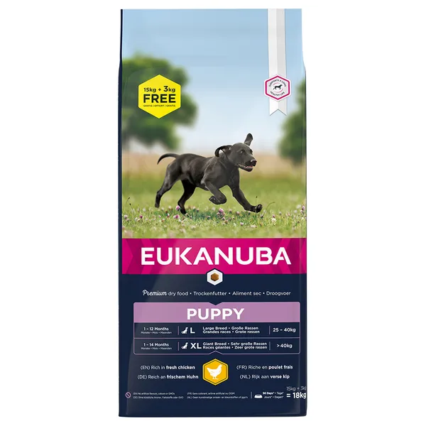 Eukanuba Puppy Large Breed au poulet pour Chiot 15 + 3 kg