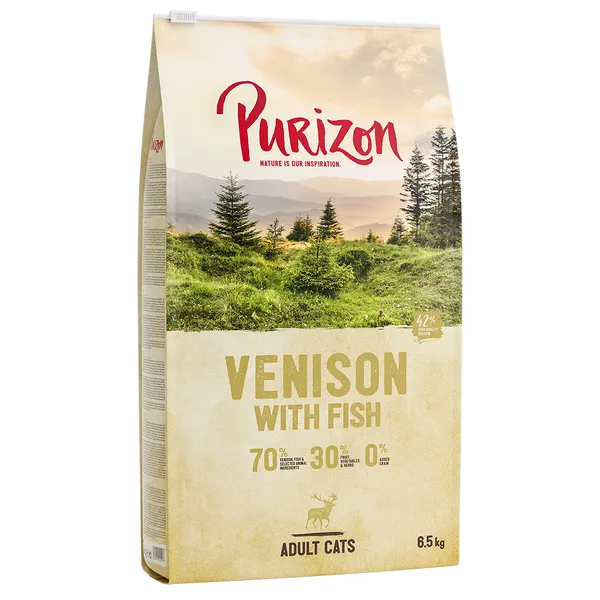 Lots économiques Purizon - sans céréales - Adult, cerf & poisson (2 x 6,5 kg)