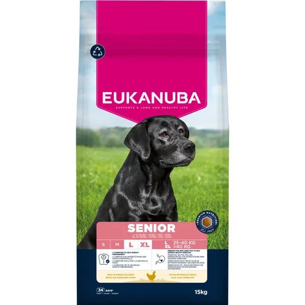 15kg Eukanuba Premium Nutrition Senior Large & Giant Breed aliment sec pour chiens au poulet