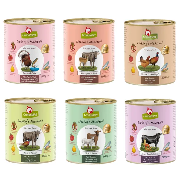 GranataPet Liebling's Mahlzeit lot mixte II (6 variétés) - Pâtée pour chien