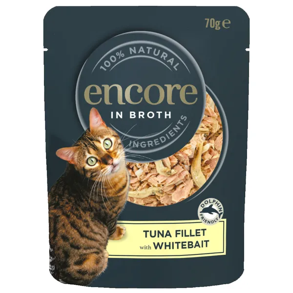 Encore Cat 16 x 70 g sachets fraîcheur pour chat - filet de thon, blanchaille