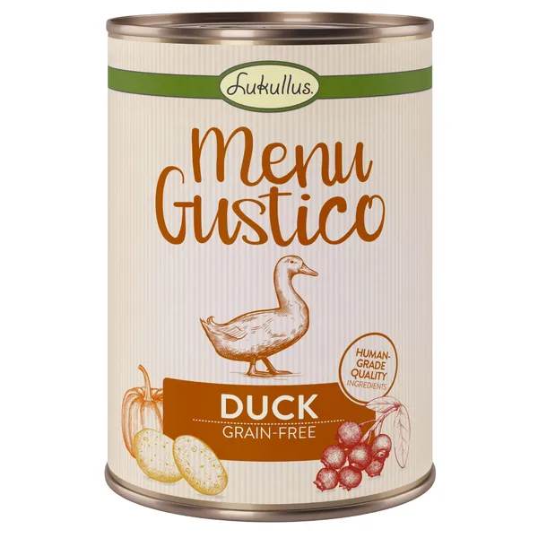 Lukullus Menu Gustico canard, carottes, airelles rouges, romarin - Pâtée pour chien