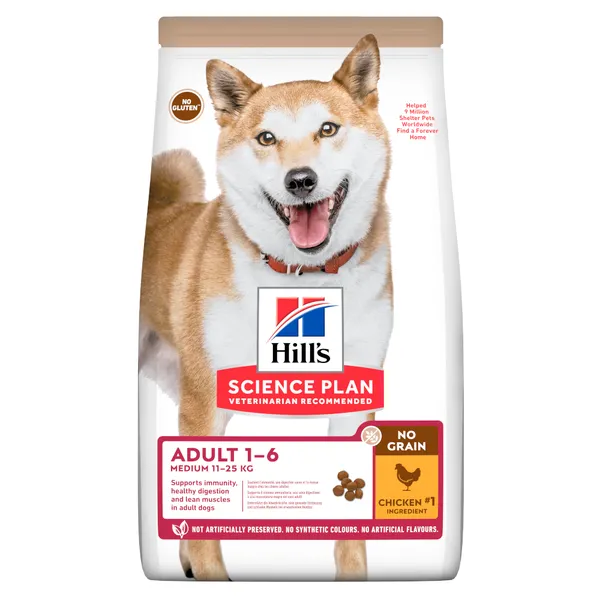 Adult 1-6 No Grain Medium poulet Hill's Science Plan - Croquettes pour chien