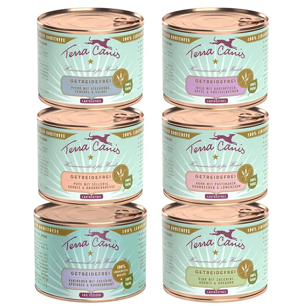 Terra Canis sans céréales lot mixte, 6 variétés - Pâtée pour chien