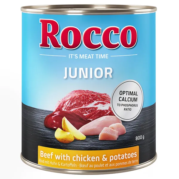 Rocco Junior 6 x 800 g - bœuf, poulet, pommes de terre