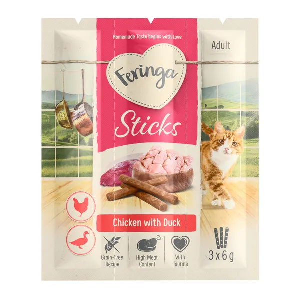 Feringa Bâtonnets poulet, canard 3 bâtonnets de - Friandises pour chat
