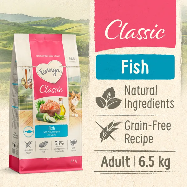 6,5 kg Feringa Adult Classic poisson nourriture sèche pour chats