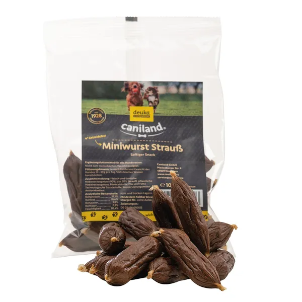 Friandises CANIBIT Mini saucisses, autruche - Friandises pour chien