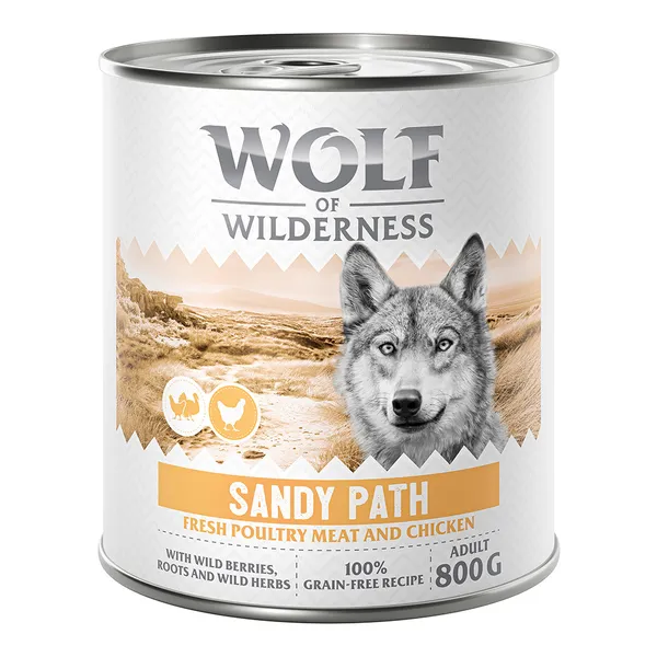 Wolf of Wilderness Adult “Expedition” 6 x 800 g pour chien - Sandy Path - volaille, poulet