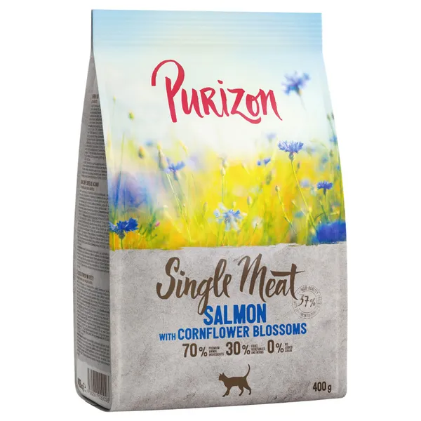 Single Meat saumon, fleurs de bleuet sans céréales Purizon Croquettes pour chat : -20 % !