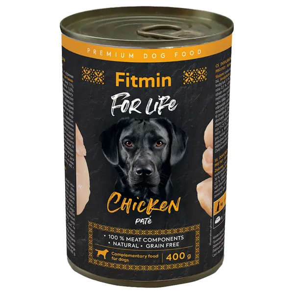 Paquet économique : 12x400g Fitmin poulet for life nourriture pour chien humide