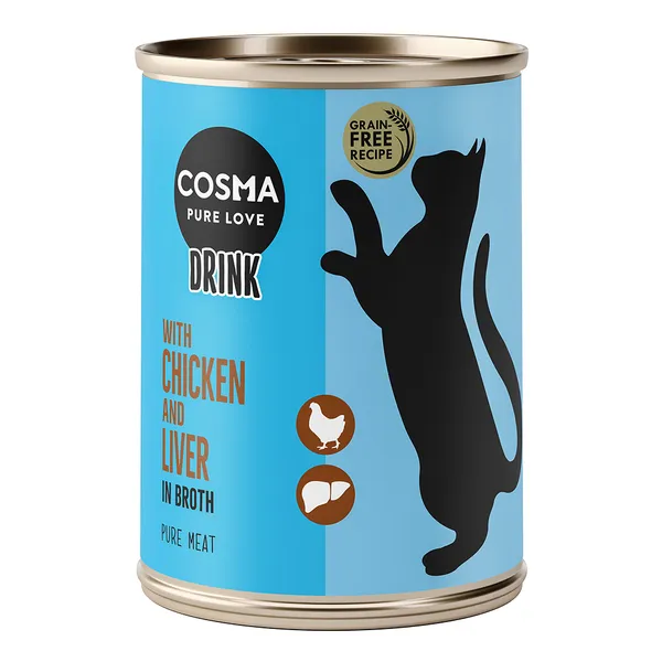 Cosma Drink 6 x 100 g pour chat - poulet, foie de poulet