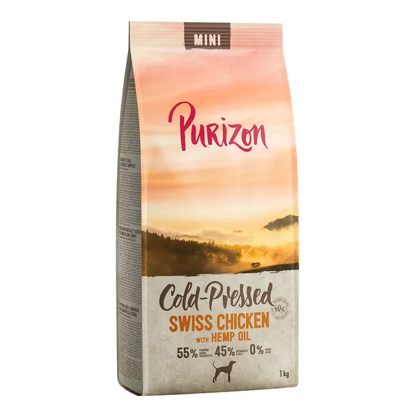 Coldpressed Mini poulet suisse, huile de chanvre Purizon Croquettes pour chien